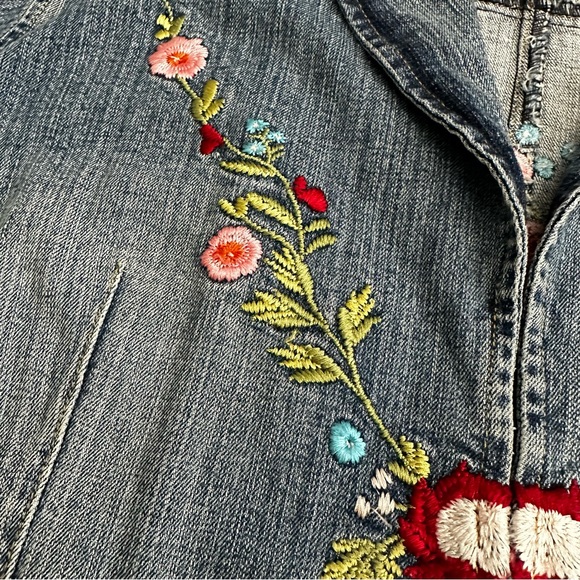 Denim 24/7 Jean Jacket Floral Embroidered Womens 20W - Picture 7 of 15